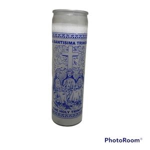 The holy trinity white 7 days candle/ vela la santísima Trinidad 7 dias